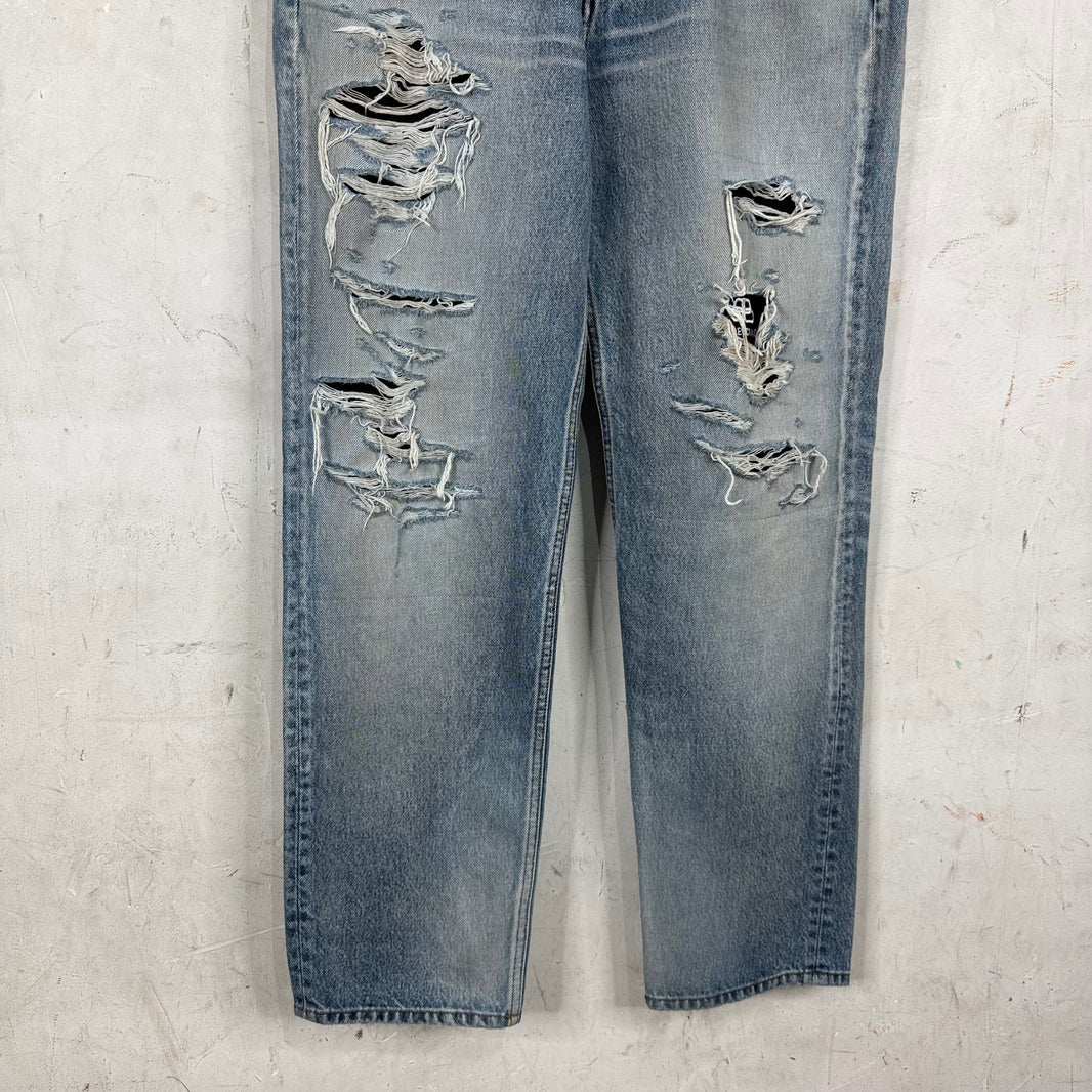 Balenciaga Layered Track Distressed Jeans