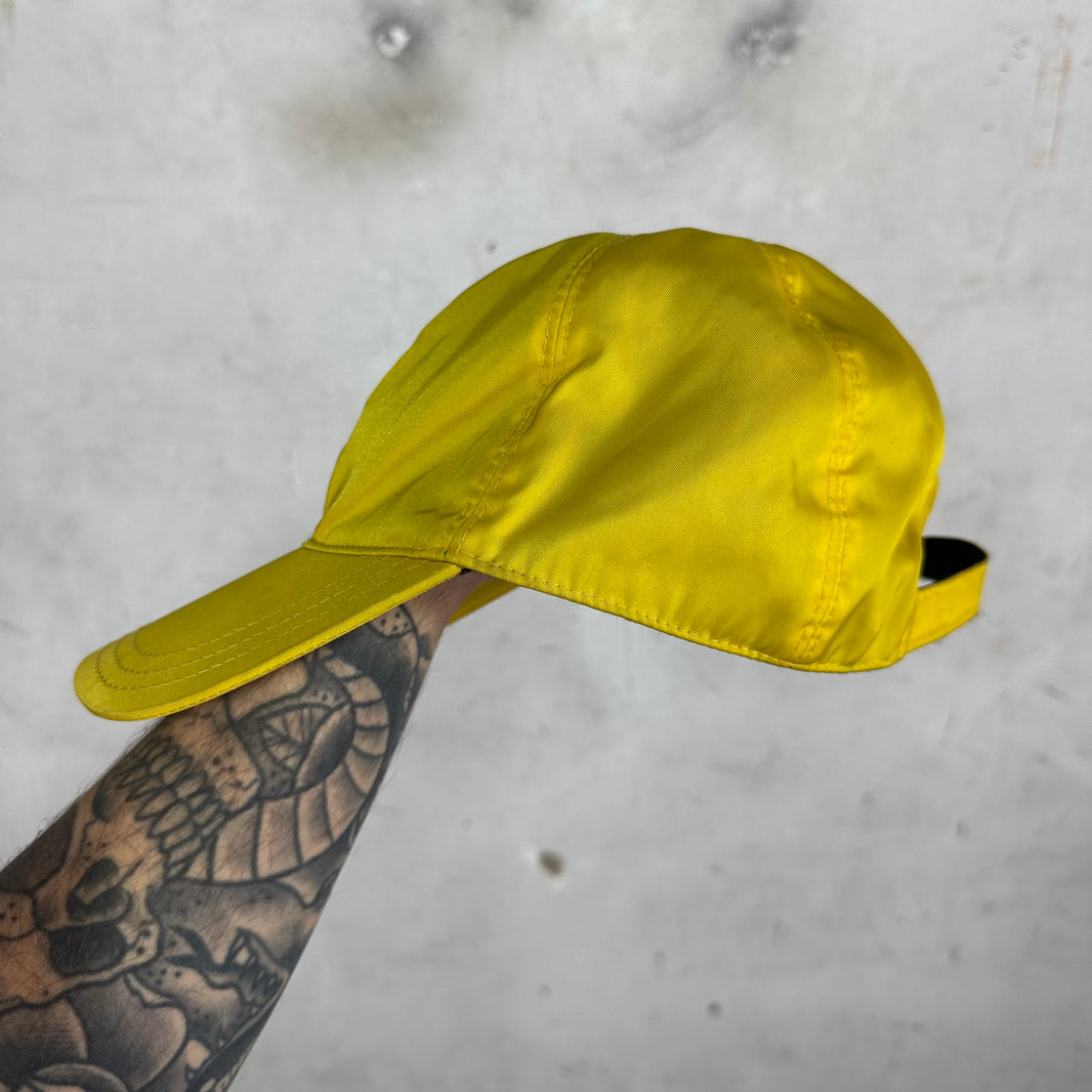 Prada Yellow Nylon Plaque Hat