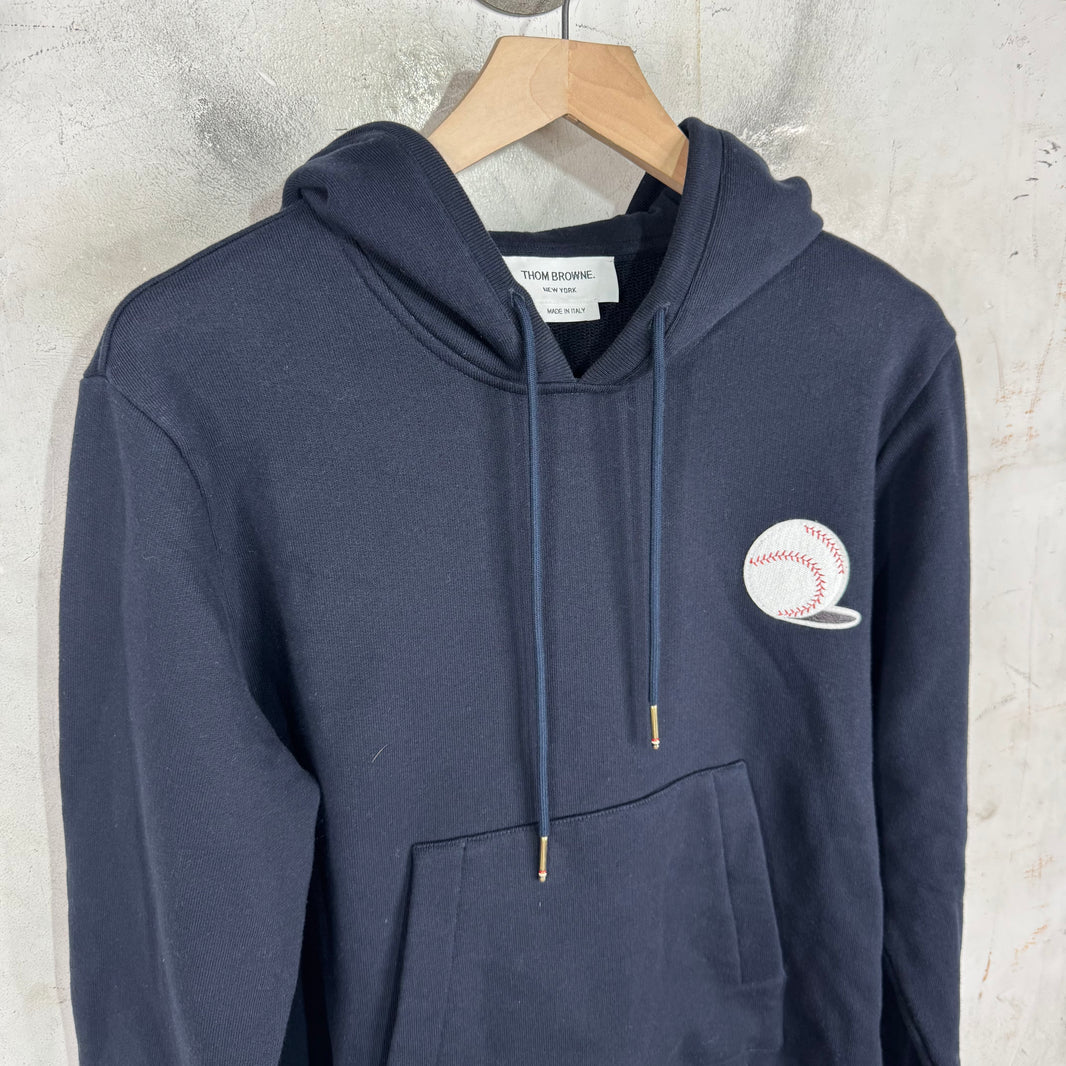Thom Browne Navy Baseball Hoodie