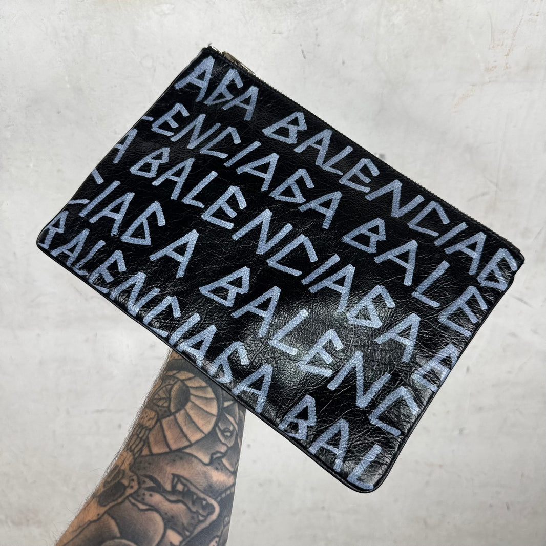 Balenciaga Grafitti Leather Pouch