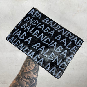 Balenciaga Grafitti Leather Pouch
