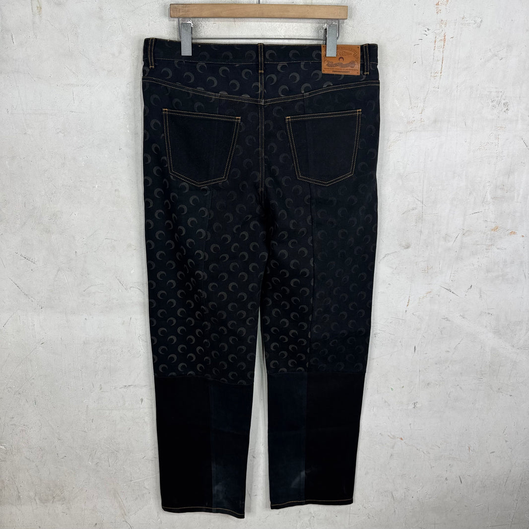 Marine Serre Patchwork Monogram Baggy Jeans