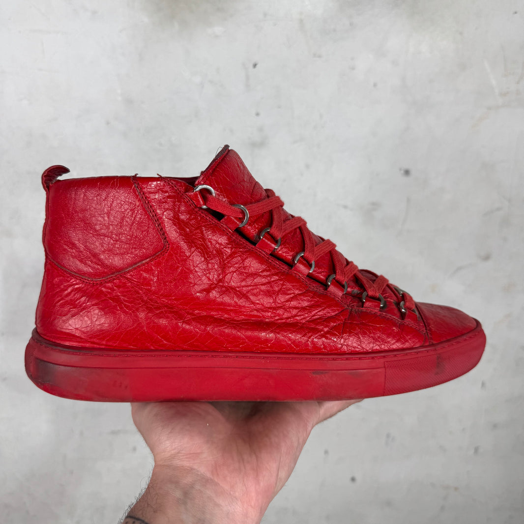 Balenciaga Red Leather Arenas