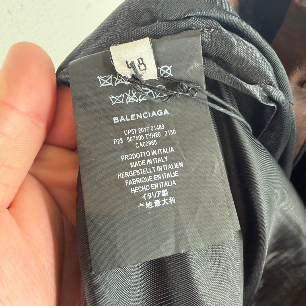 Balenciaga Brown Calf Leather Pants