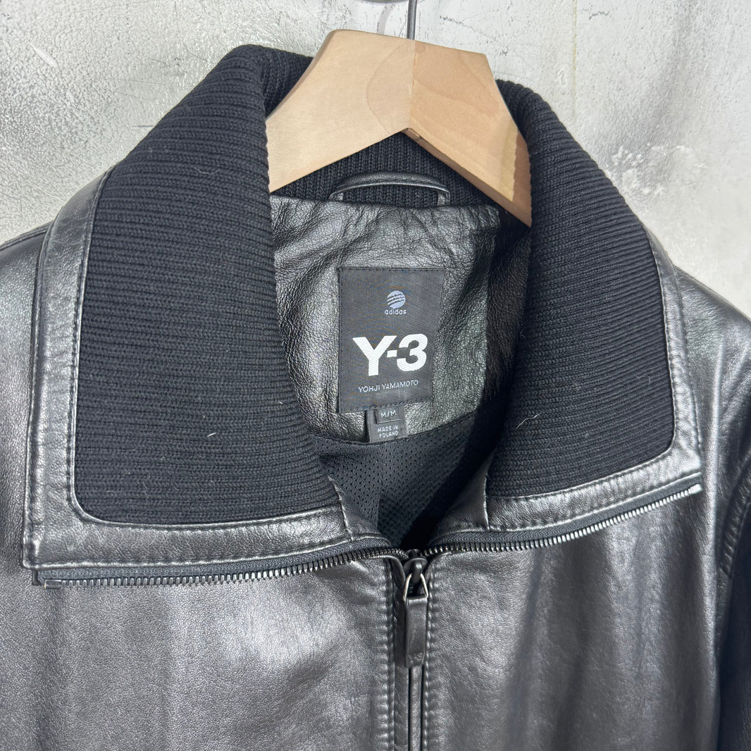 Y-3 Leather Padded Jacket