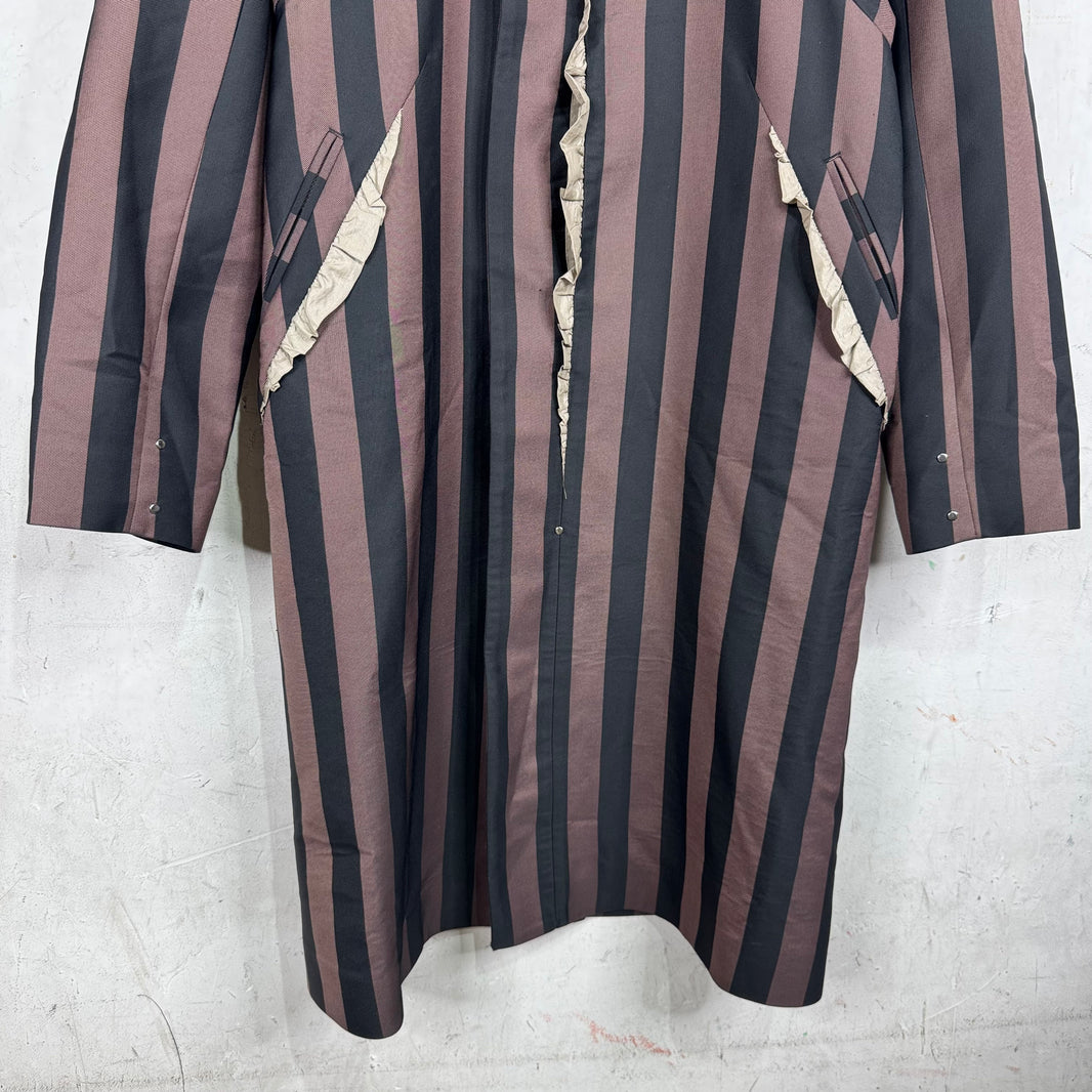 Kiko Kostadinov Sirokko Striped Ruffled Coat