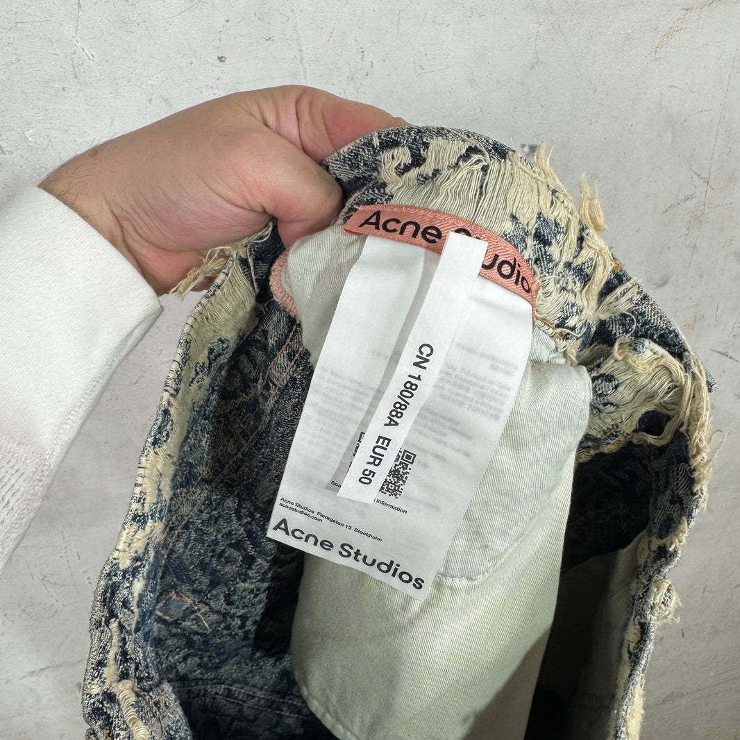 Acne Studios Distressed Monogram Denim Shorts