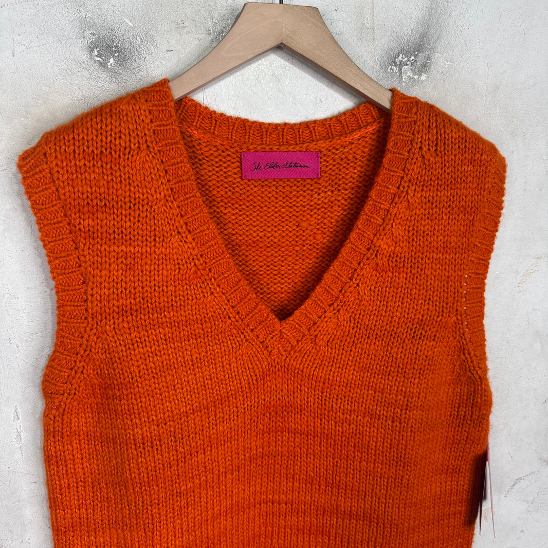 Elder Statesman Orange Cashmere Sweater Vest