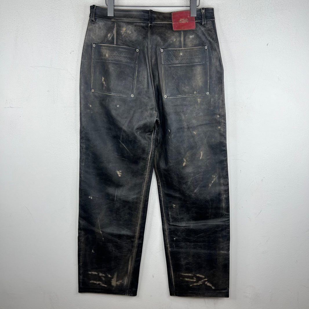 424 Leather Double Knee Trousers