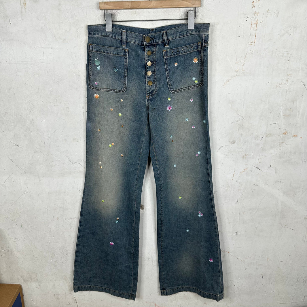 Acne Studios Sticker Floragatan Flared Jeans