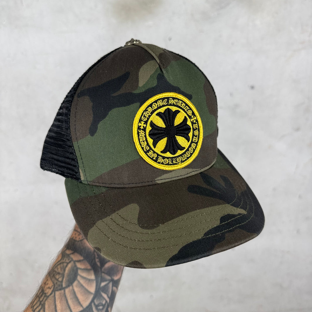 Chrome Hearts Camo Hollywood Patch Trucker Hat