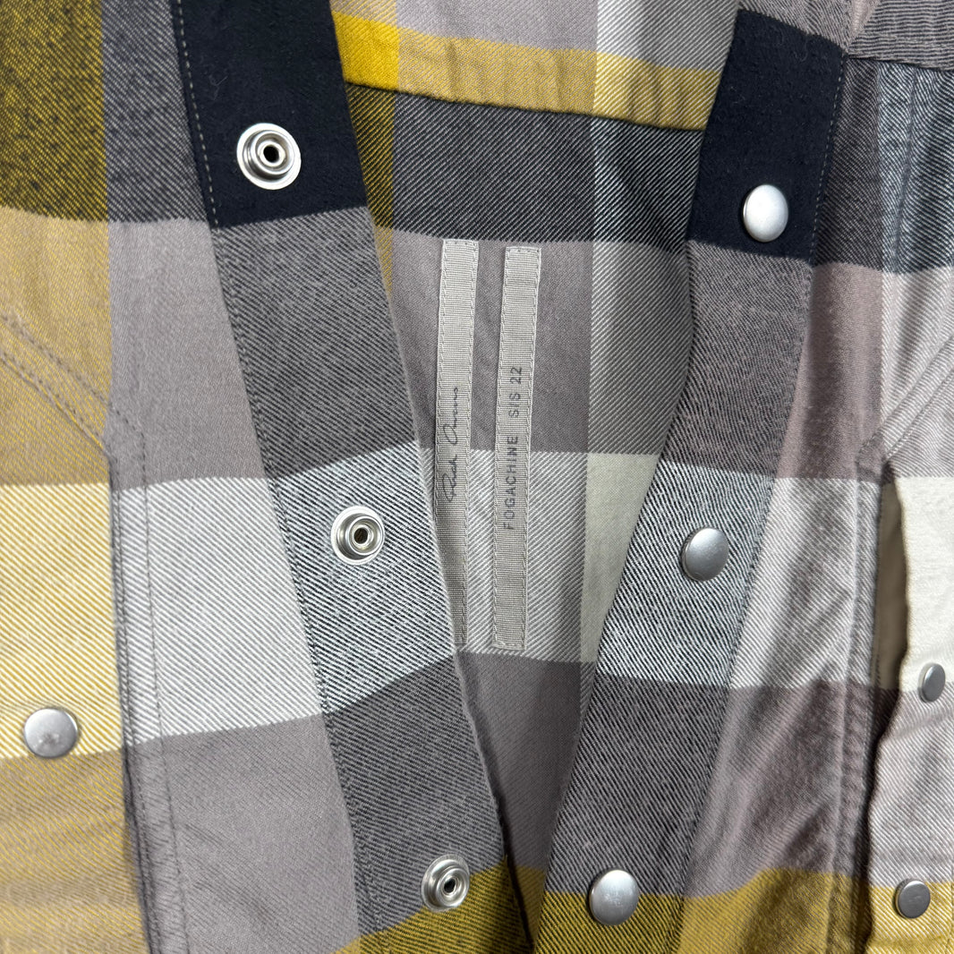 Rick Owens Fogachine Plaid Snap Flannel