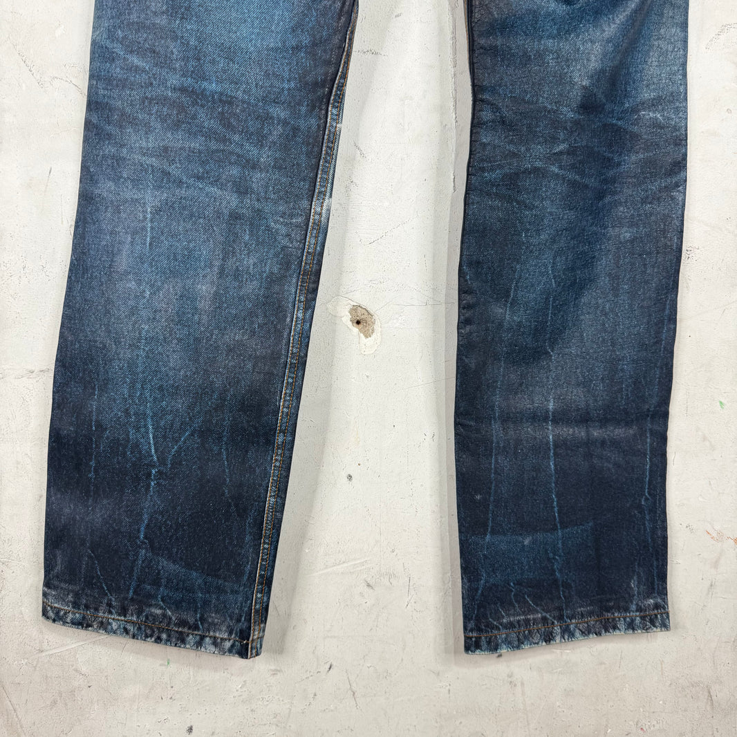 Balenciaga Tromp Denim Leather Pants