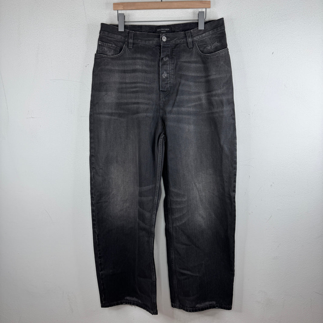 Balenciaga Black Waxed Jeans