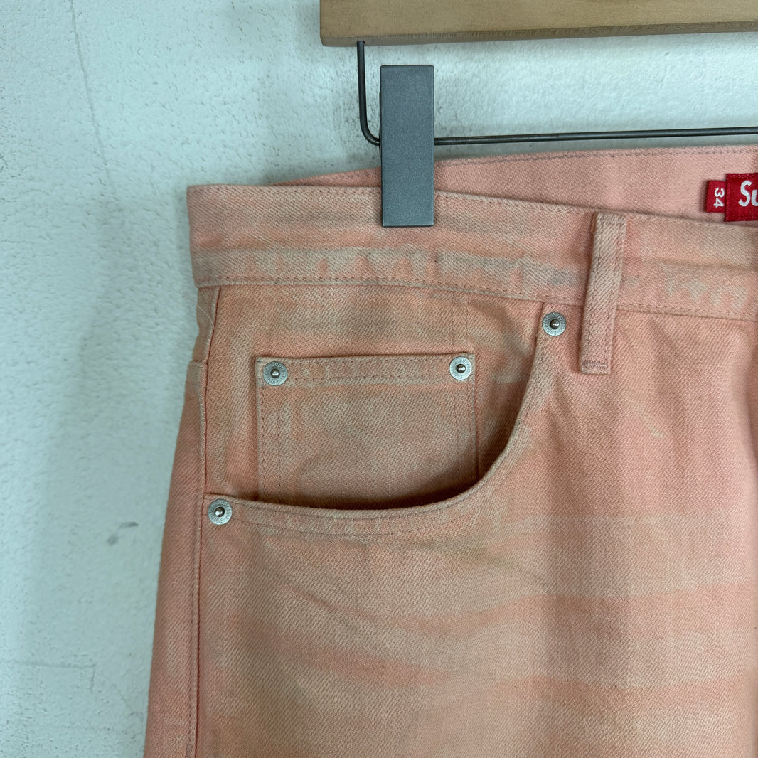 Supreme Pink Selvedge Star Jeans