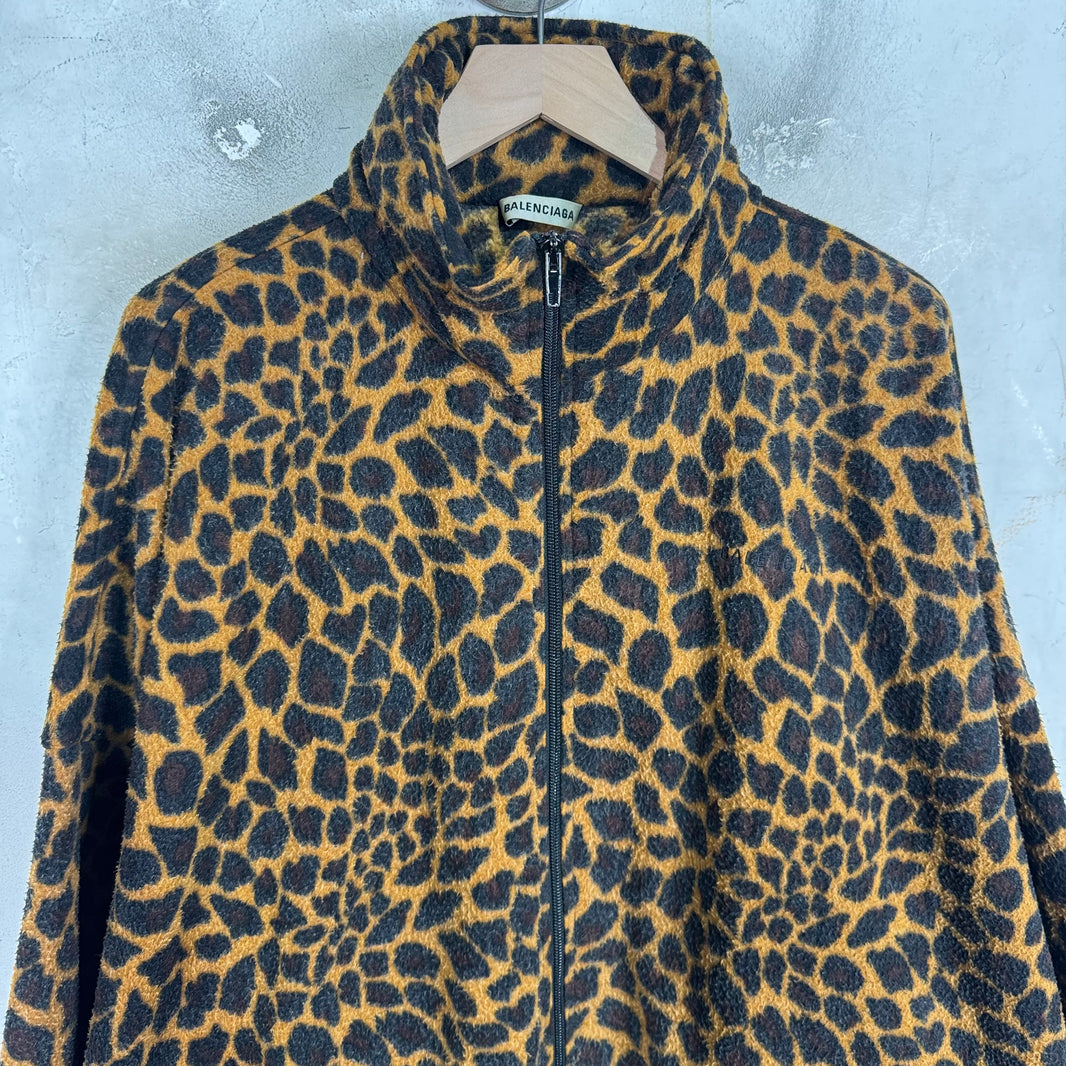 Balenciaga Cheetah Print Fleece Jacket