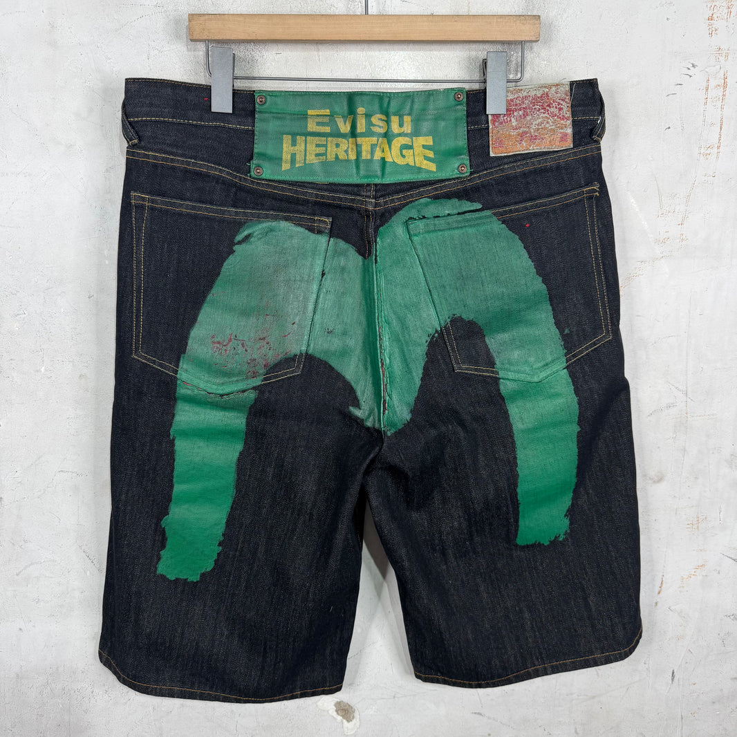 Evisu Heritage Baggy Denim Shorts
