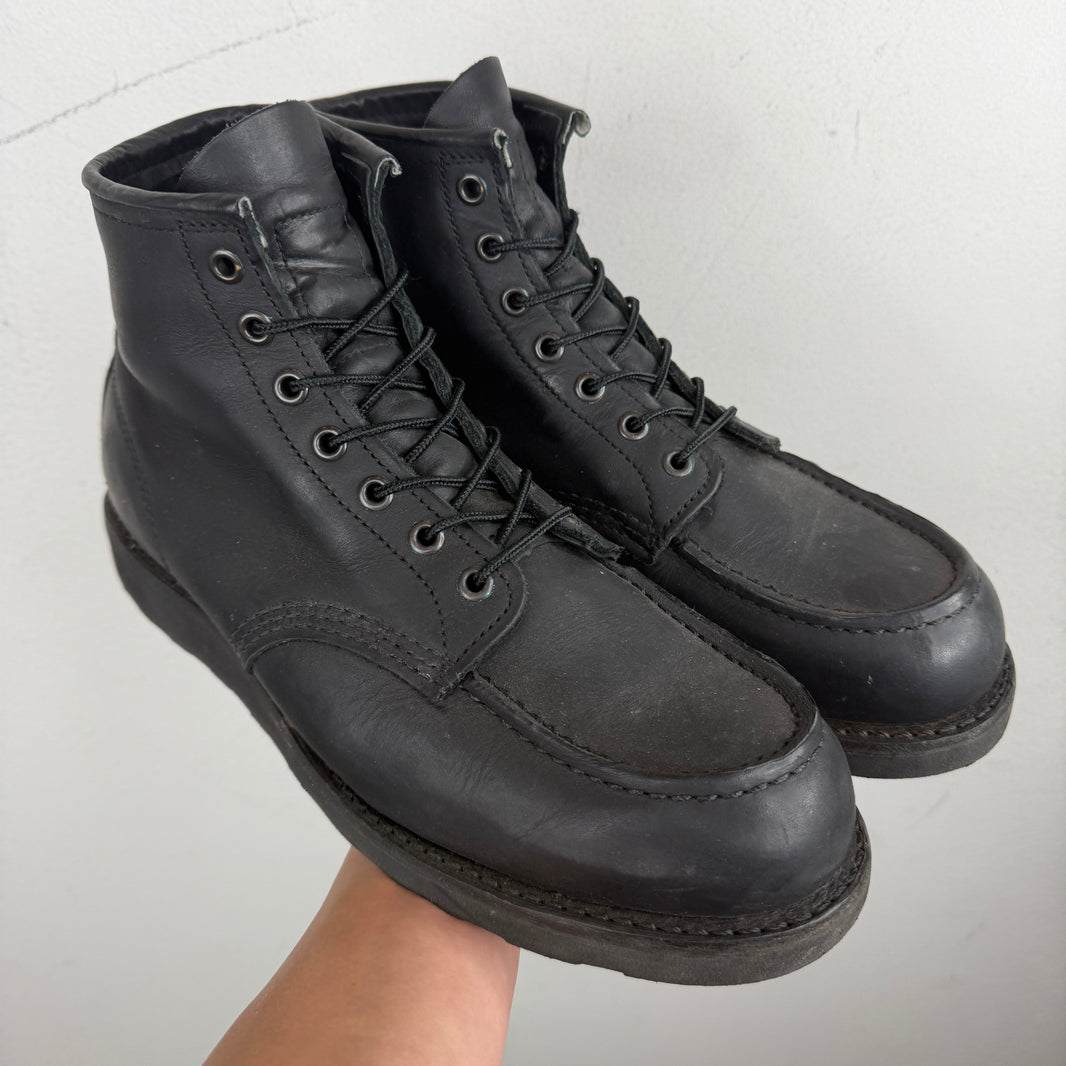 Red Wing Black Leather Moc Boots