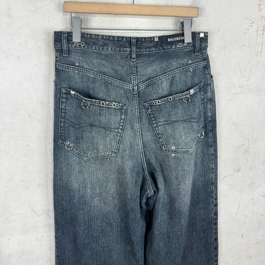 Balenciaga Dark Wash Sample Pierced Jeans