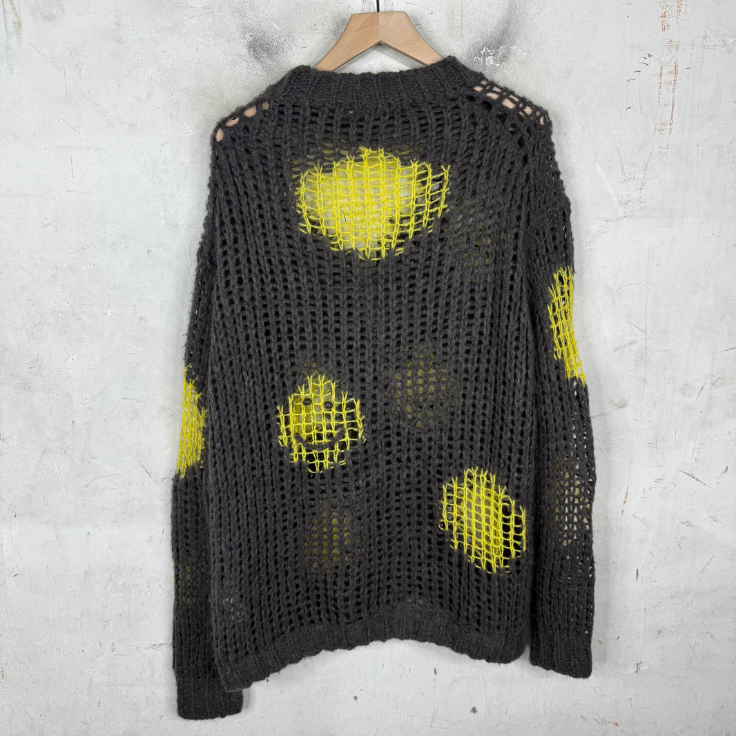 Acne Studios Loose Gauge Yellow Patched Sweater