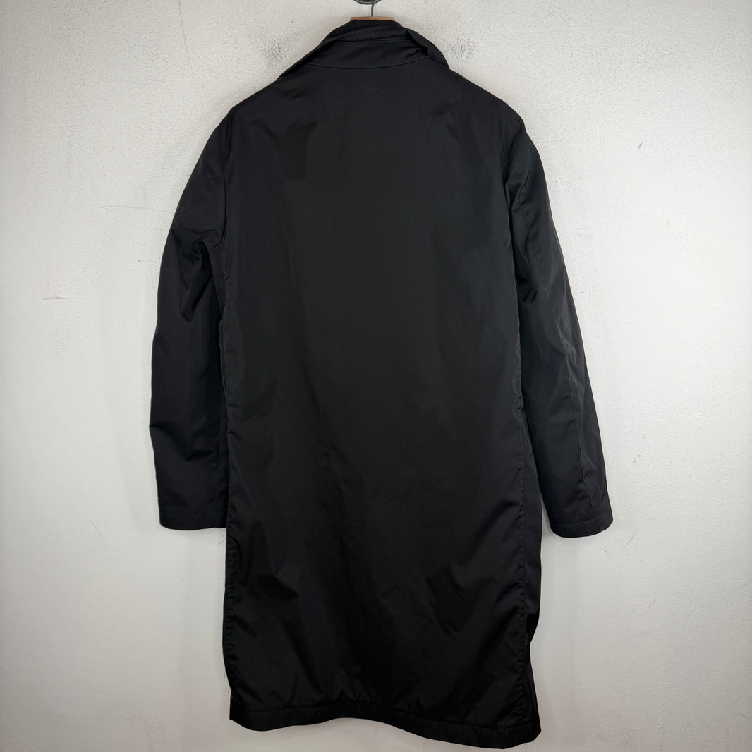 Raf Simons Black Nylon Collar Strap Trench Coat