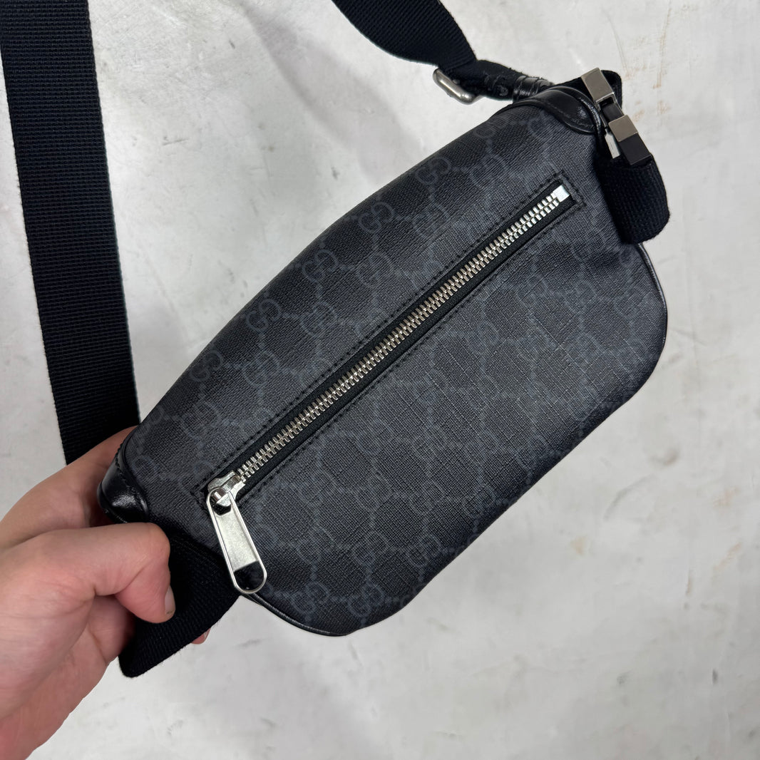 Gucci Coated Black Monogram Waist Bag