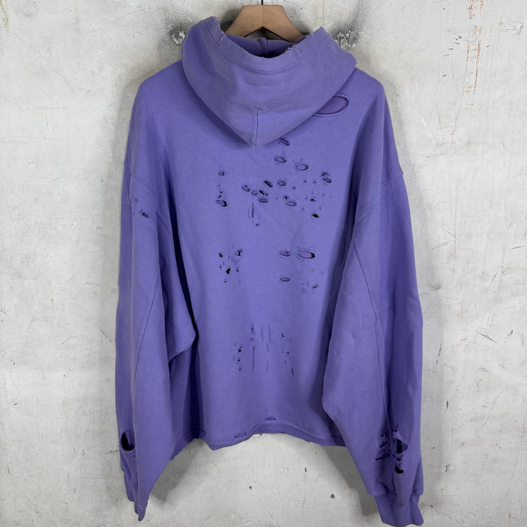 Balenciaga Purple Ripped Hoodie