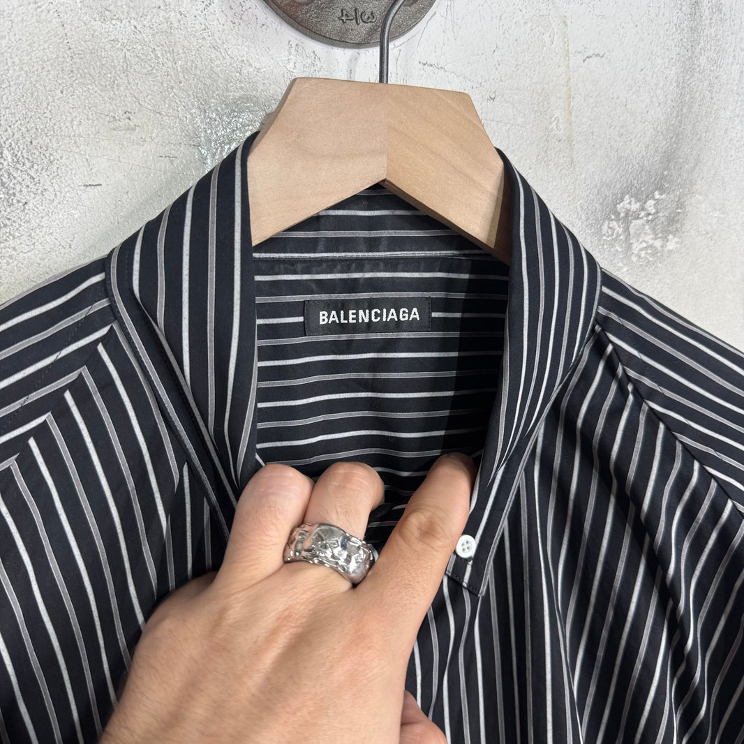 Balenciaga Pinstriped Steroid Button Up
