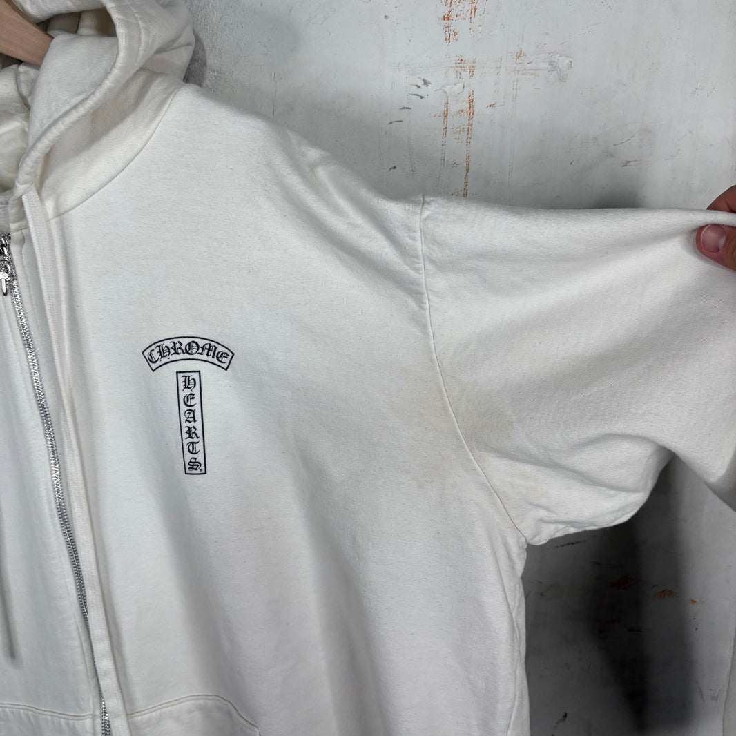 Chrome Hearts TBar White Zip Hoodie