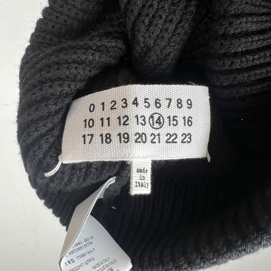 Margiela Black Stitch Knit Beanie