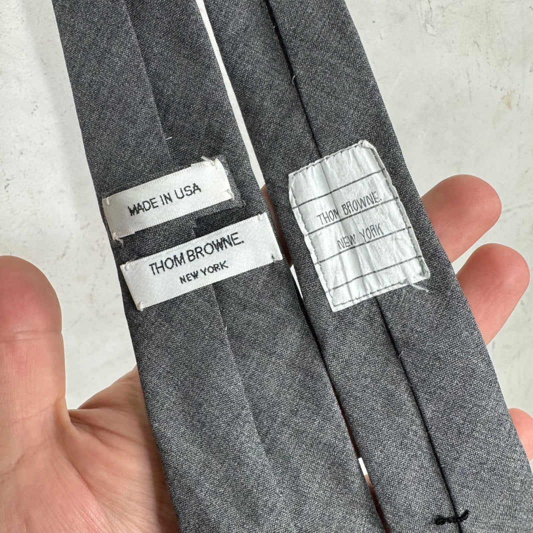 Thom Browne Grey Skinny Tie