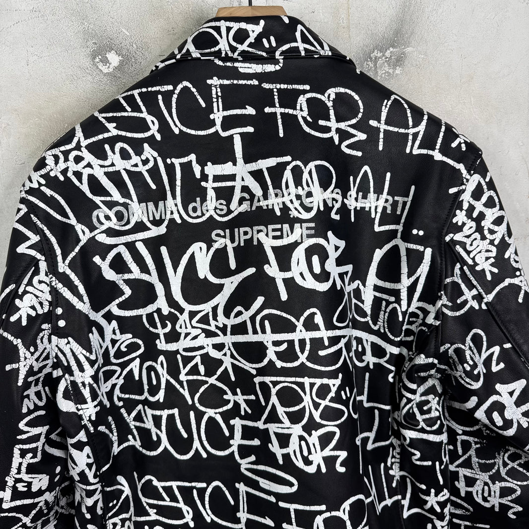 Supreme x CDG x Schott Scribble Perfecto Jacket