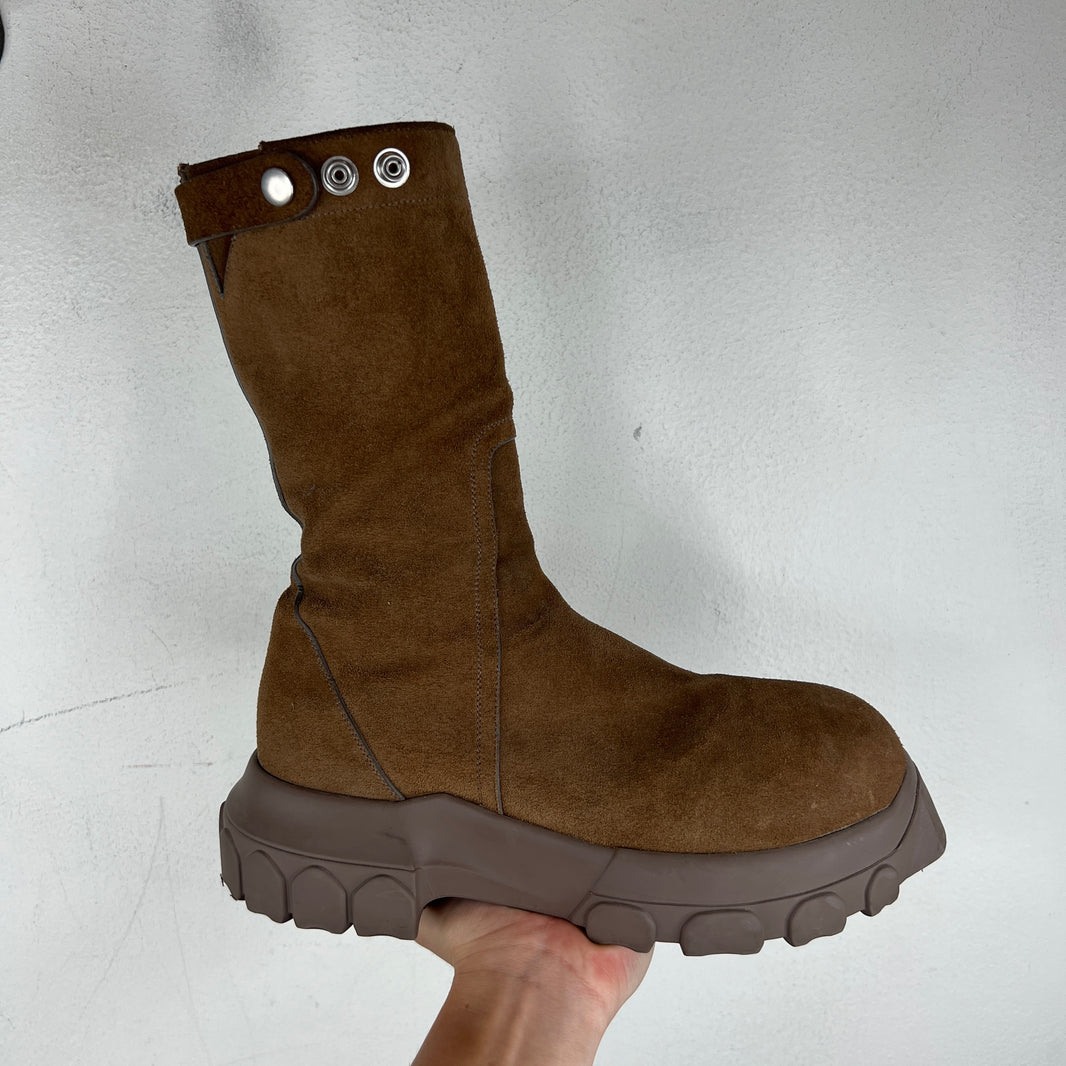 Rick Owens Suede Creeper Bozo Tractor Boots