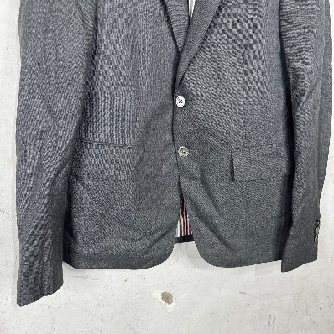 Thom Browne Dark Grey Tailored Lined Blazer