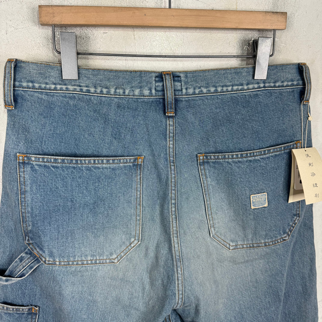 Kapital Rhinestoned Carpenter Denim Shorts
