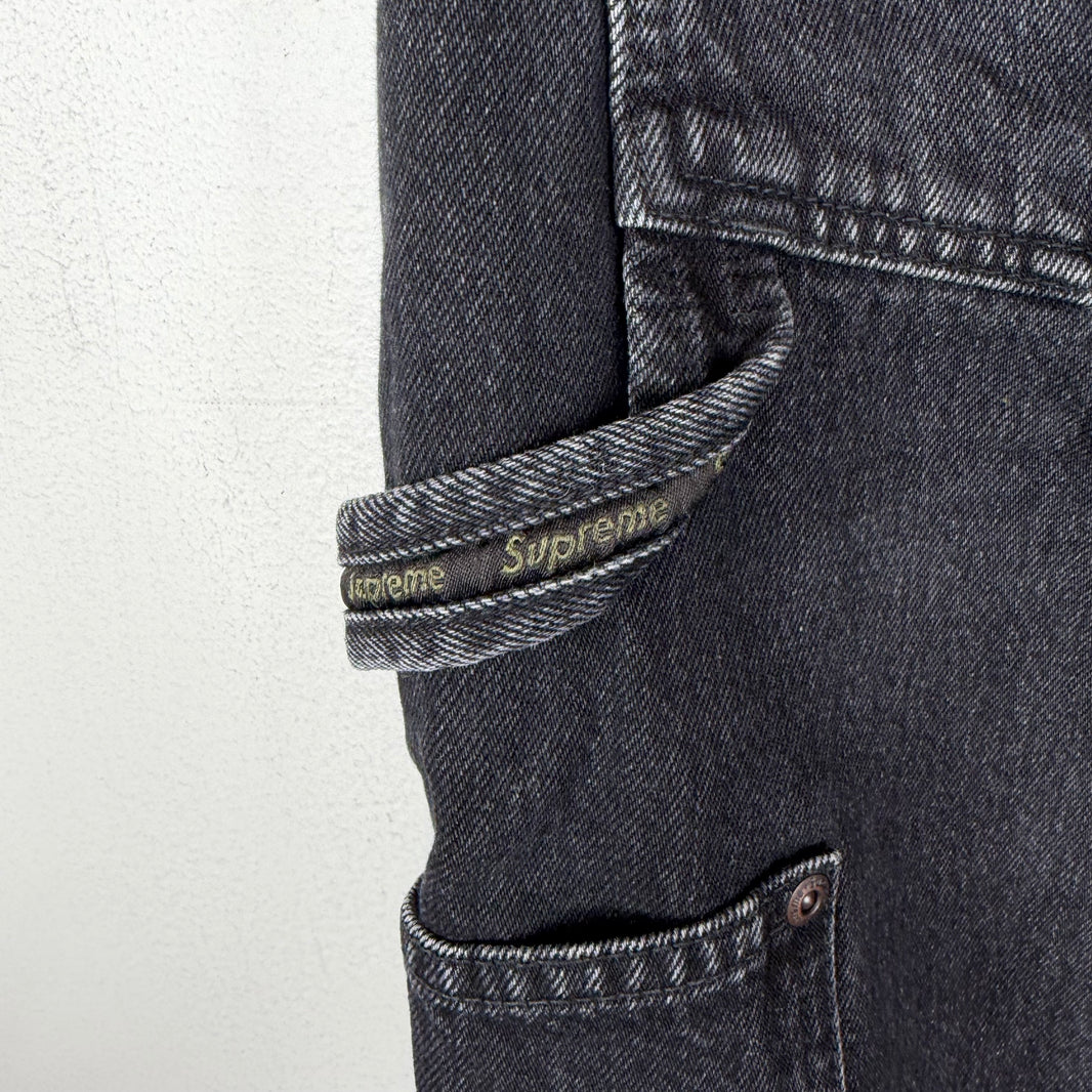Supreme Faded Black Double Knee Jeans