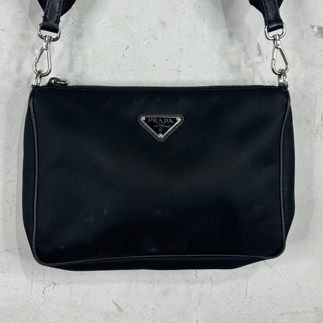 Prada Renylon Large Pocketed Messenger Bag