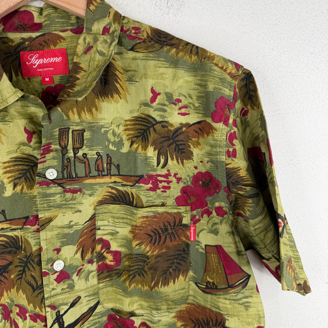 Supreme Olive Floral Button Up Shirt
