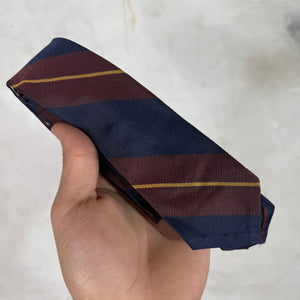 Thom Browne Navy/Maroon Striped Tie