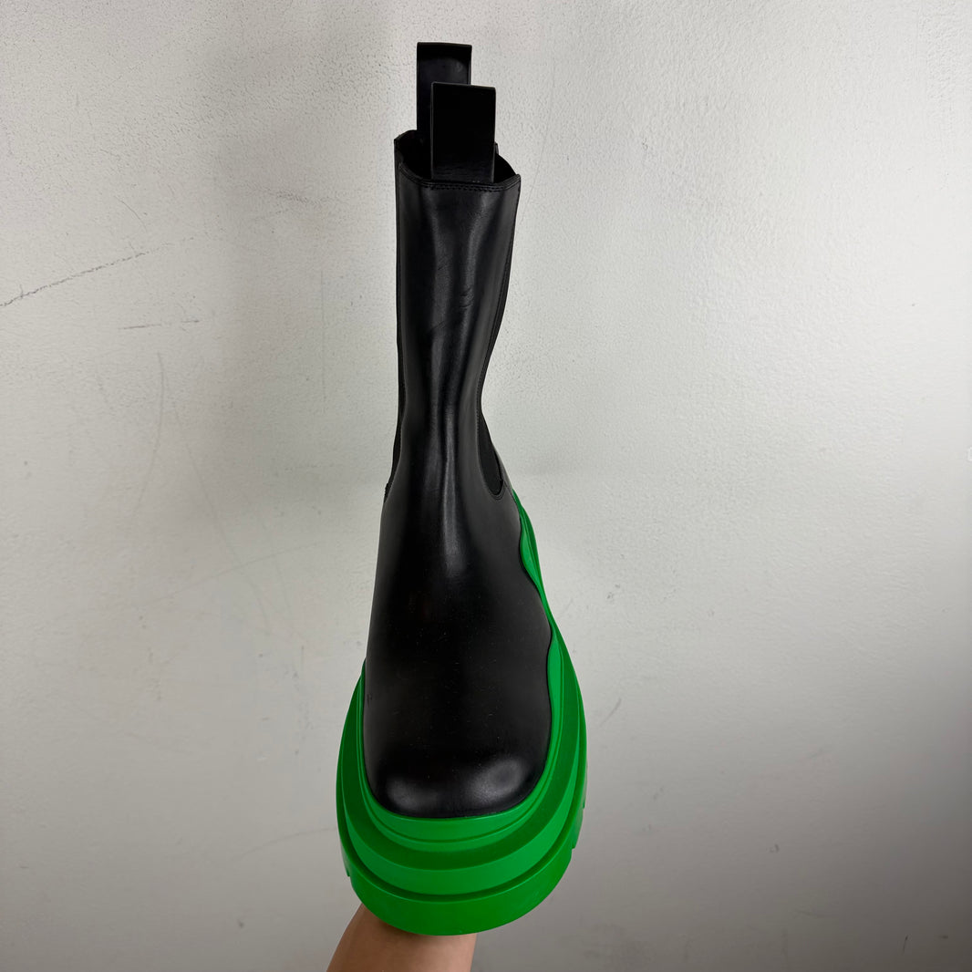 Bottega Veneta Green Tire Chelsea Lug Boots