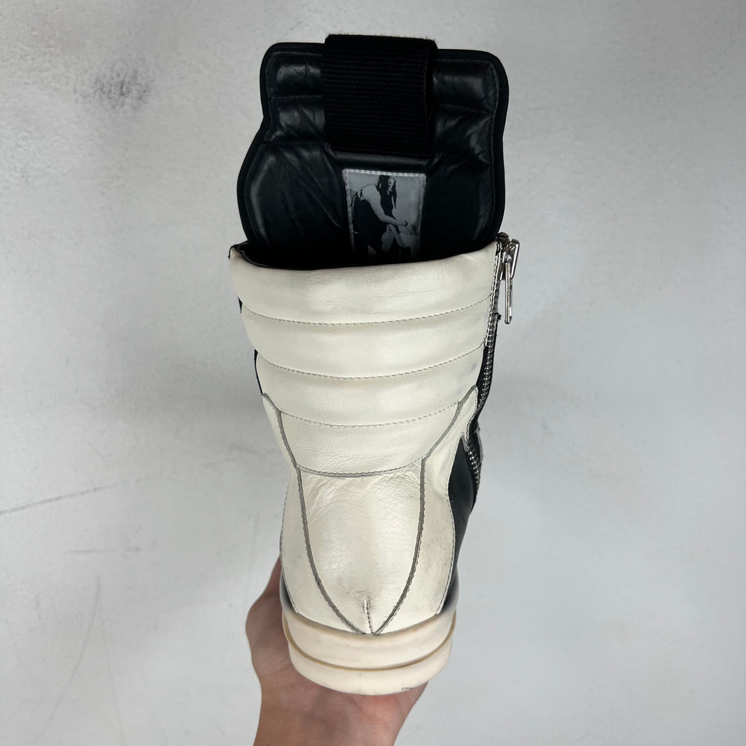 Rick Owens Black/White Geobasket Sneakers