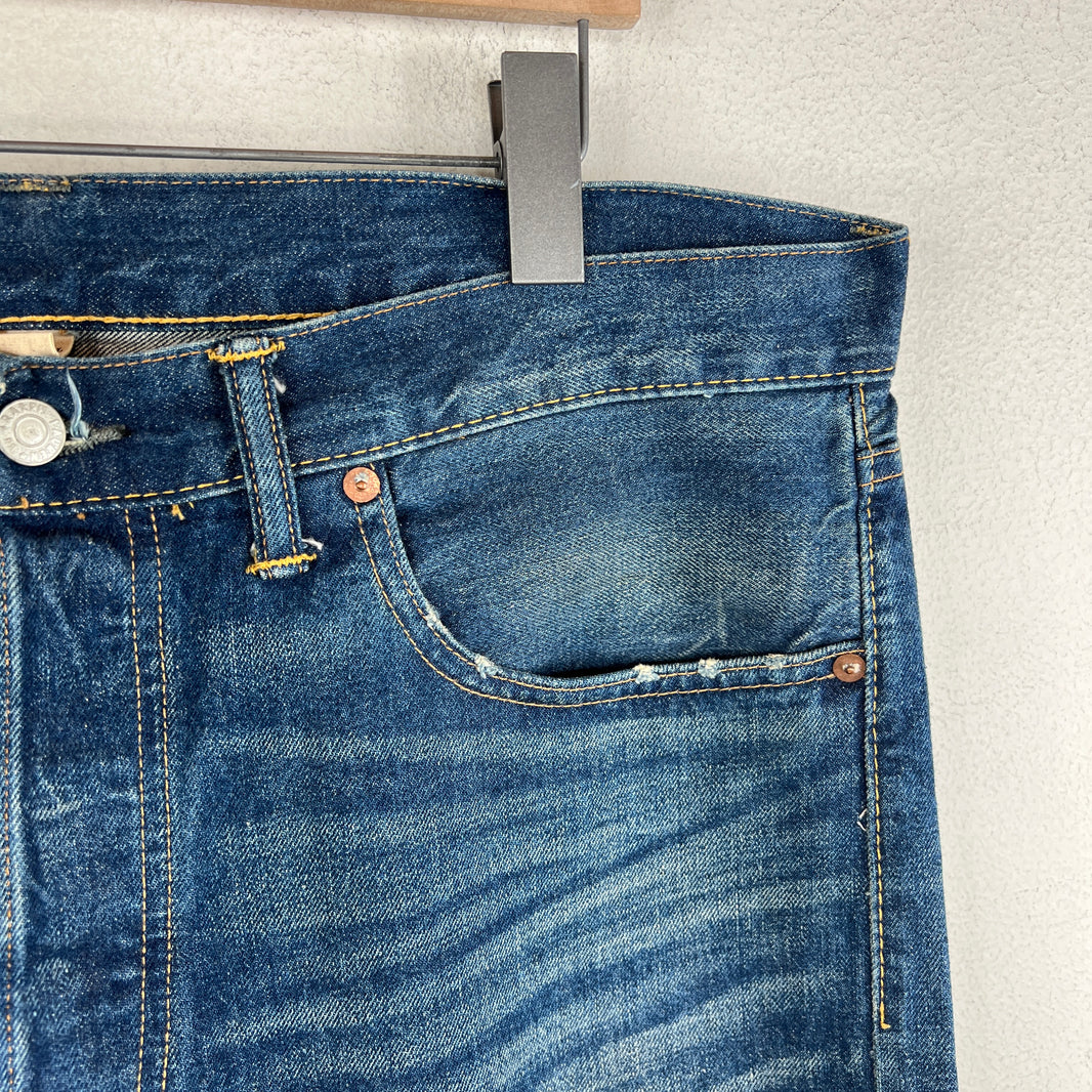RRL Dark Wash Cut Denim Jeans
