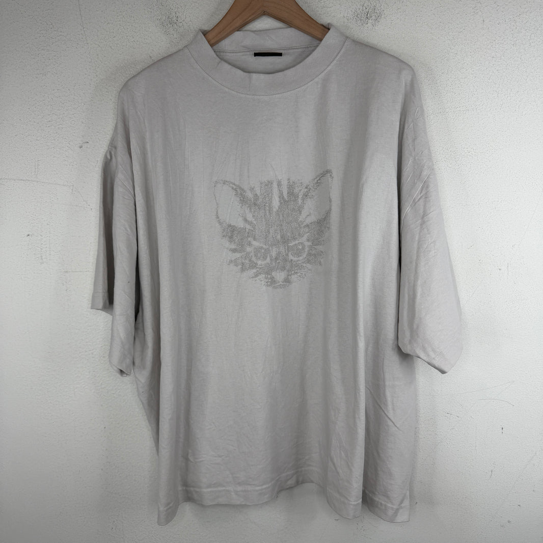 Balenciaga Washed Out Cat Logo T-Shirt