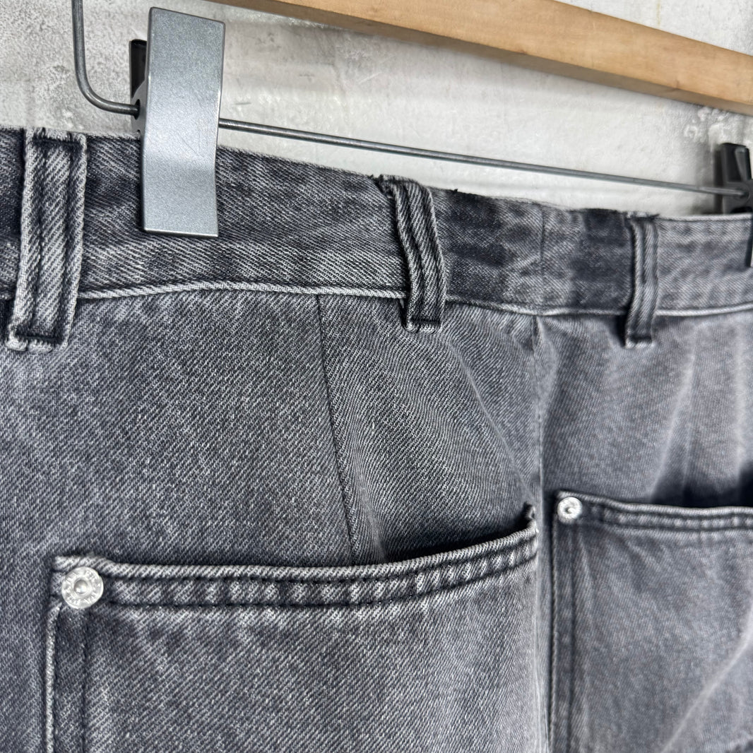 Prada Washed Charcoal Plaqued Carpenter Jeans