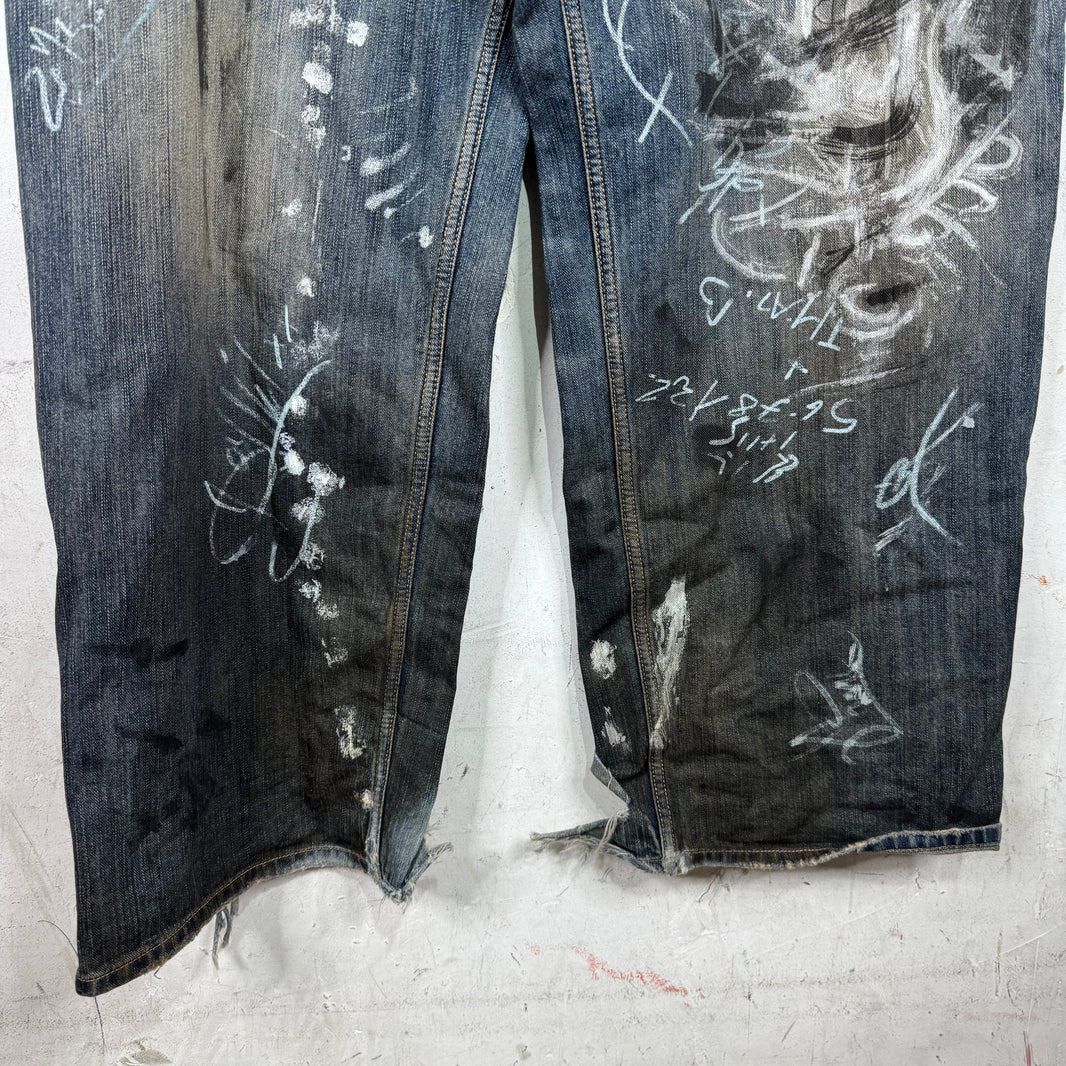 Balenciaga Graffiti Baggy Jeans