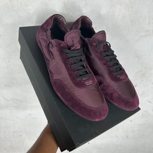 Prada Red Wine Re-Nylon Scrunch Sneakers