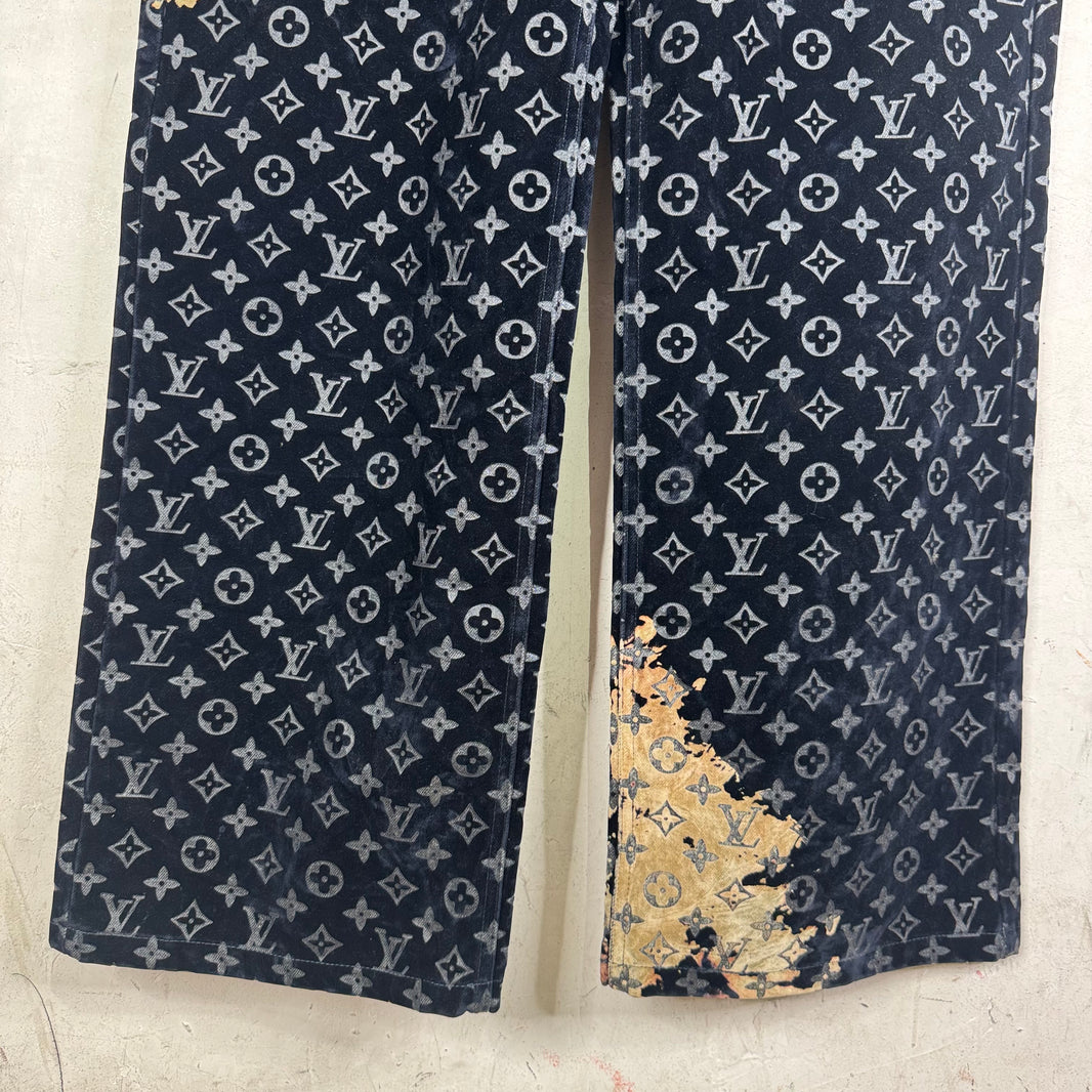 Louis Vuitton Velvet Monogram Bleached Jeans