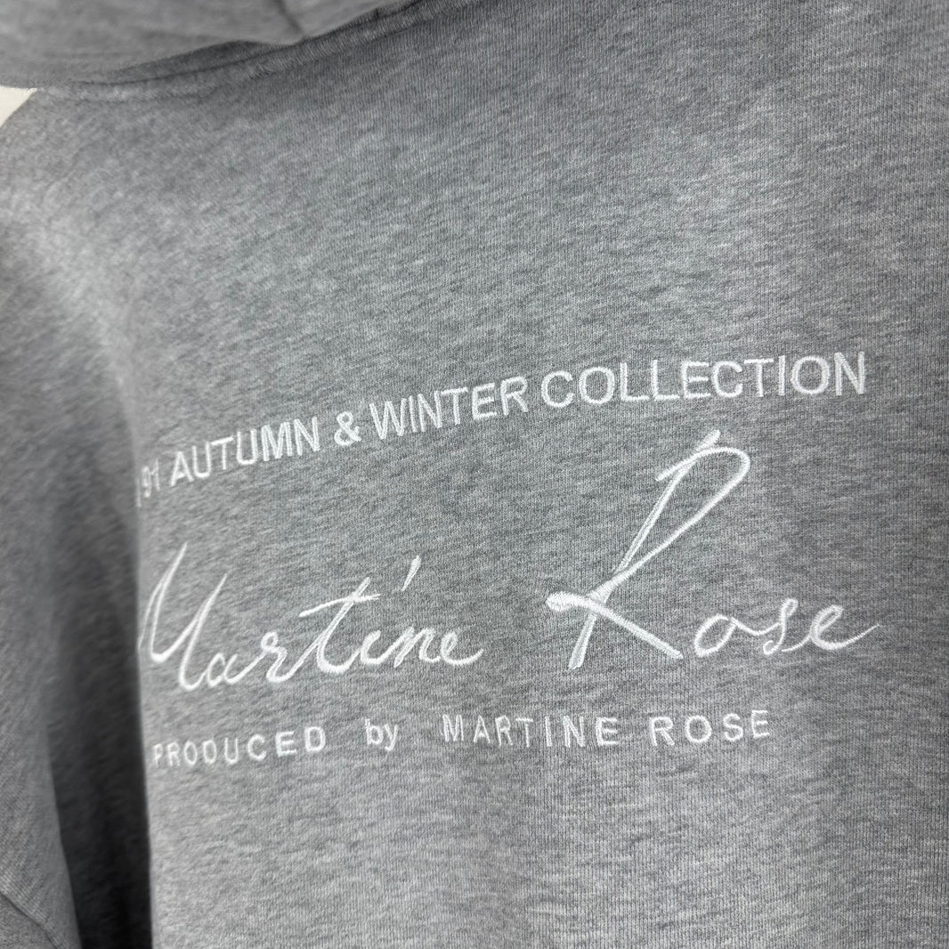 Martine Rose Gray Embroidered Back Logo Hoodie