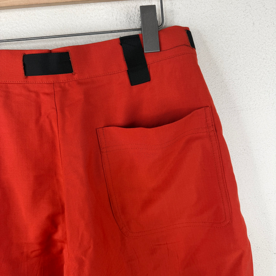 Jacquemus Orange Wool Blend Belted Shorts