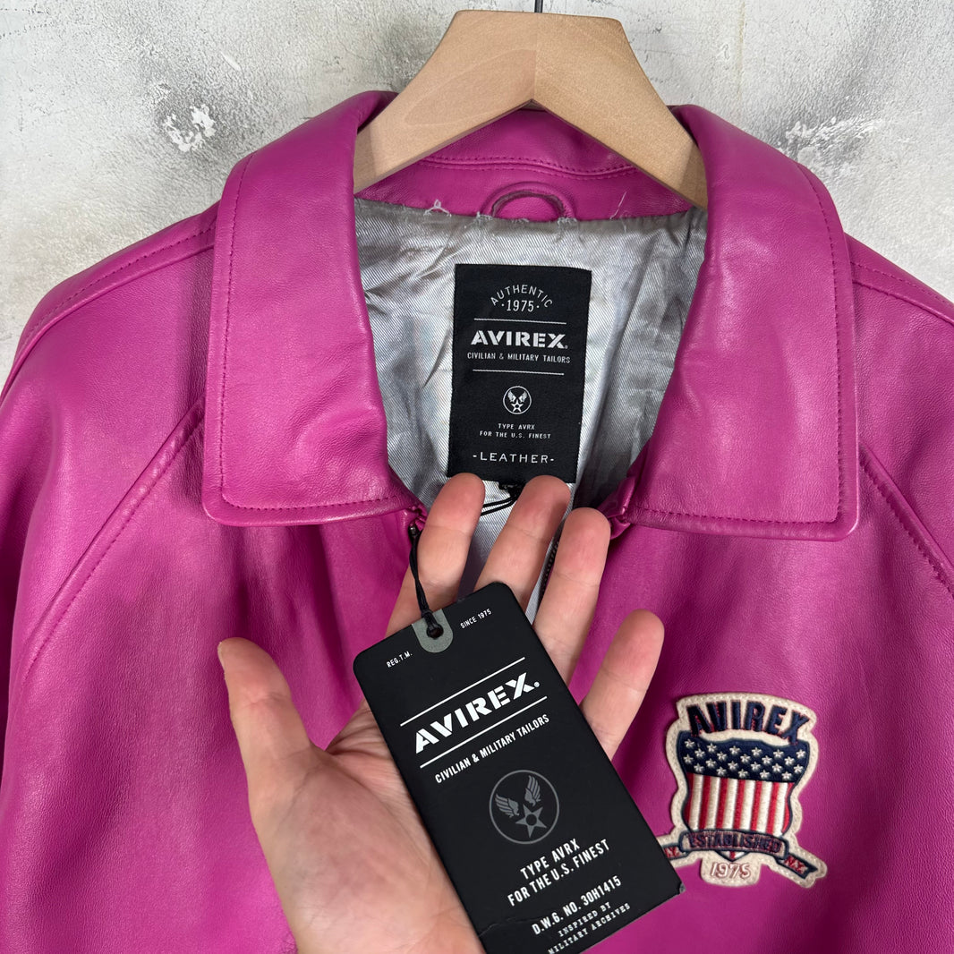Avirex Pink Crest Leather Jacket